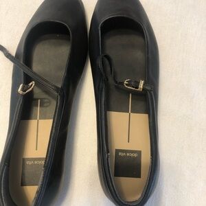 Dolce Vita Black Flats with Gold Buckle